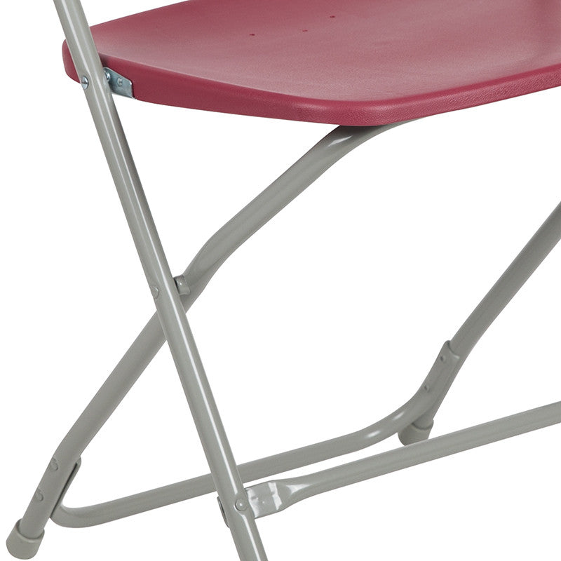 Hercules Series Plastic Folding Chair - 2 Pack 650LB Weight Capacity, Red