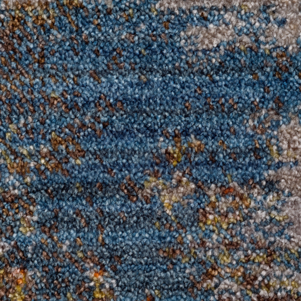 Distressed Geometric Area Rug, 4' X 6'