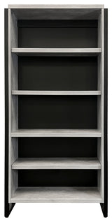 Modern Open Wood Laminate Bookcase, Fully Assembled, Concrete Gray