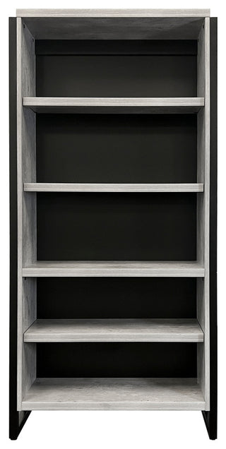 Modern Open Wood Laminate Bookcase, Fully Assembled, Concrete Gray