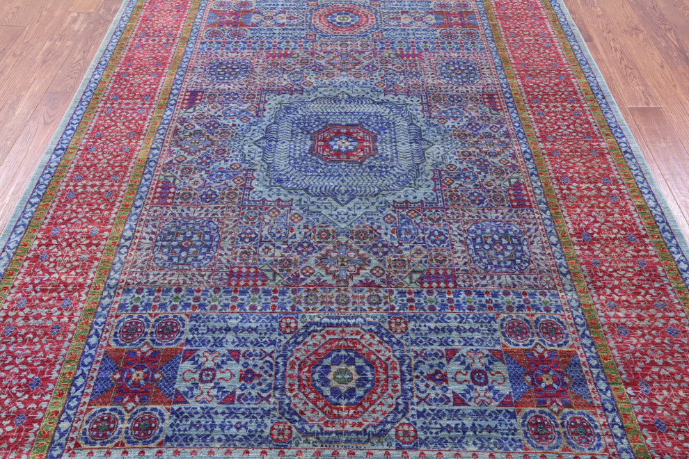 Mamluk Geometric Handmade Wool Rug 7' 0" X 10' 2" - Q12605