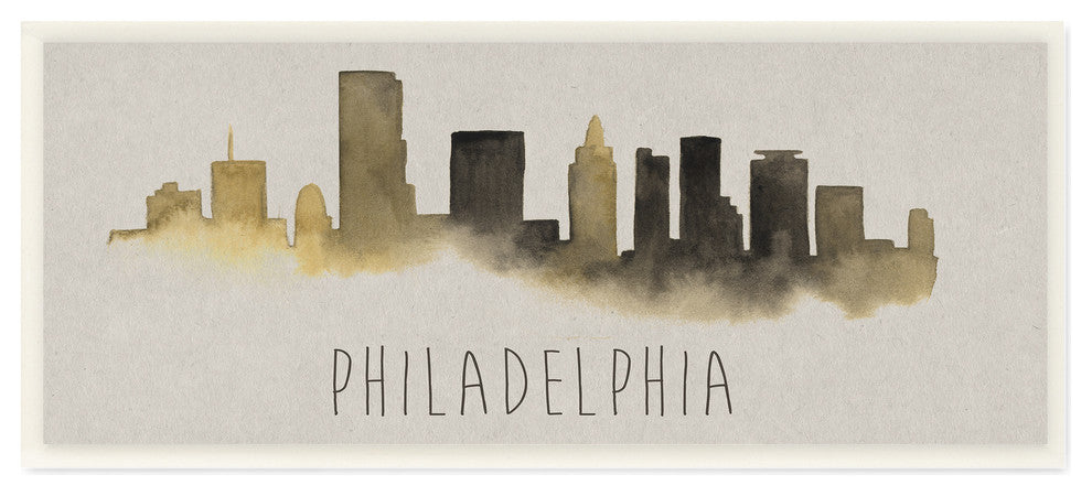 "Philadelphia Skyline Silhouette" Wall Plaque Art