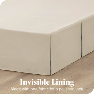 Bare Home Microfiber Bed Skirt , 15" Drop Length, Sand, Twin Xl