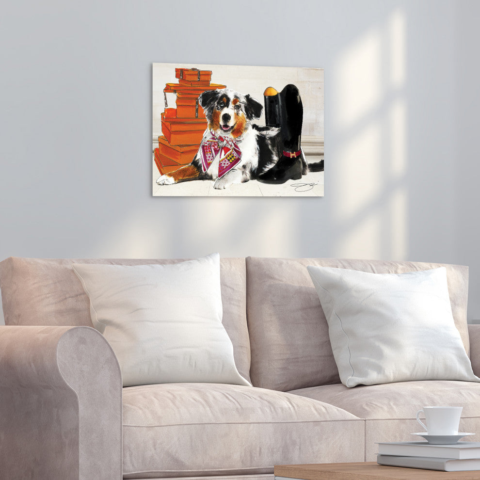"Border Collie" Dog Wall Art Print Frameless Free Floating Tempered Glass Panel