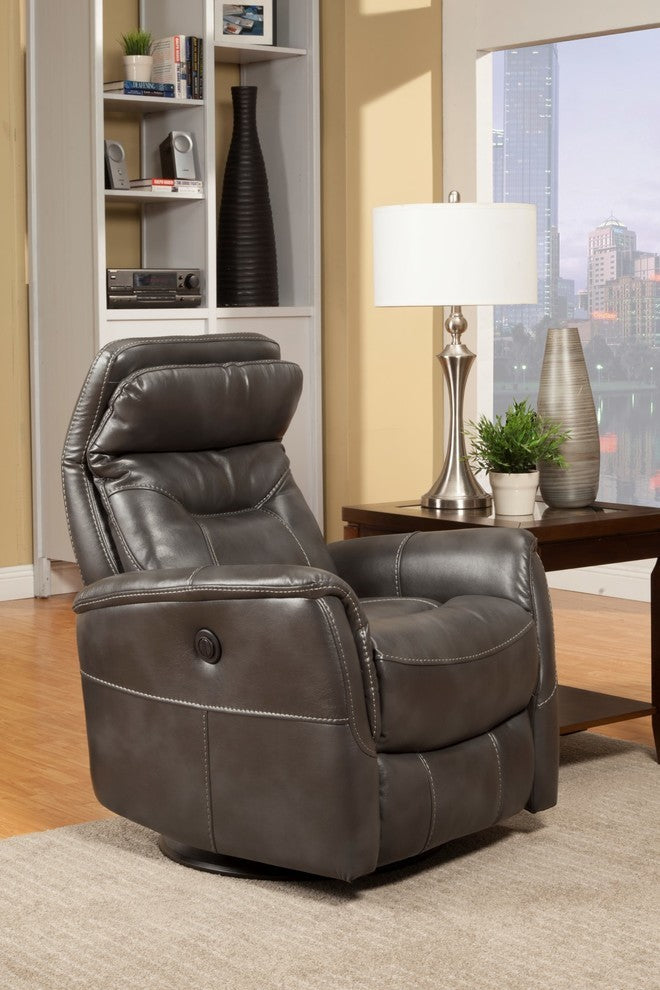 Colby Swivel Glider Recliner, Gray, Power