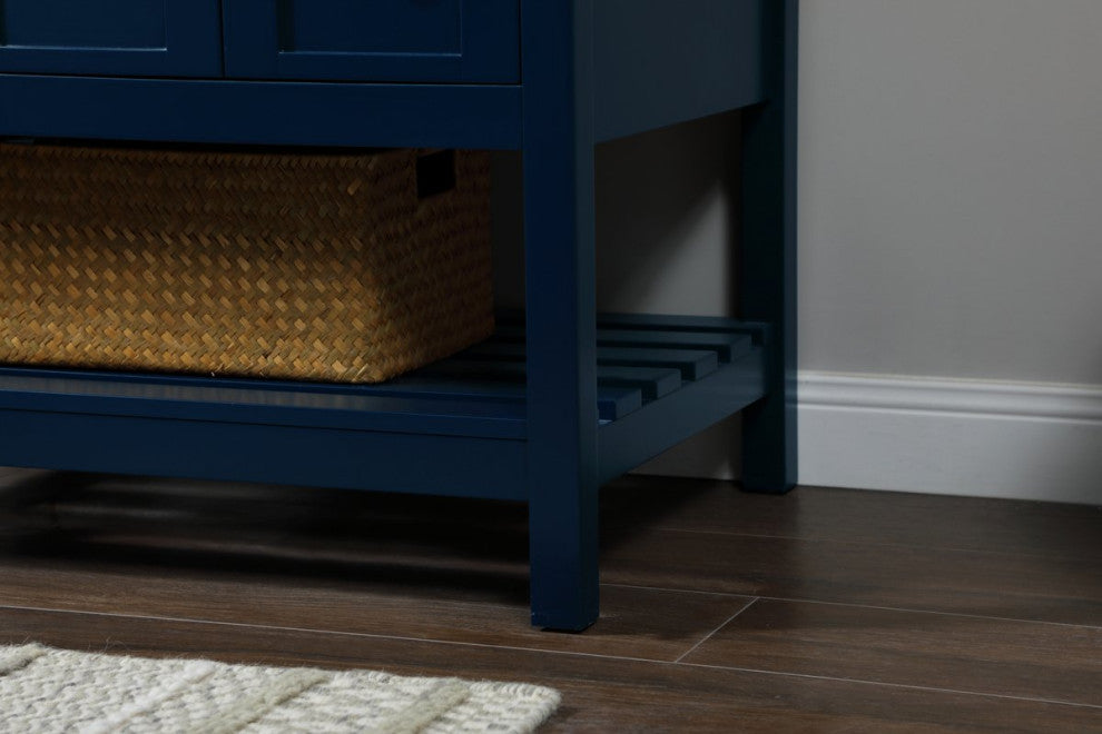 Tobias 32" Single Bathroom Vanity, Blue, With Backsplash