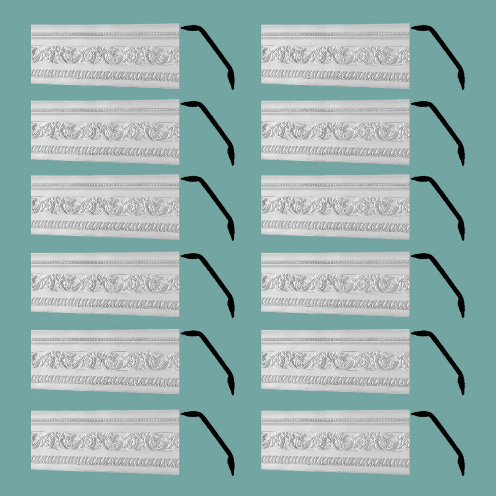 Cornice White Urethane Garden Ornate Design 12 Pieces Totaling 946.5" Length