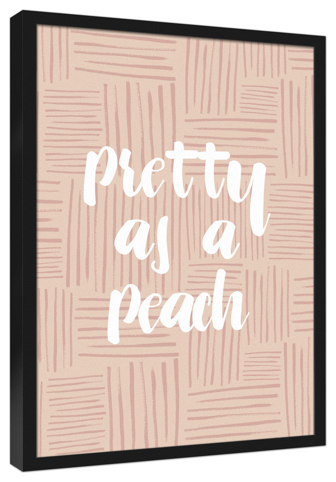 Pretty Peach Pattern Framed Canvas 20x30 Black Framed Canvas