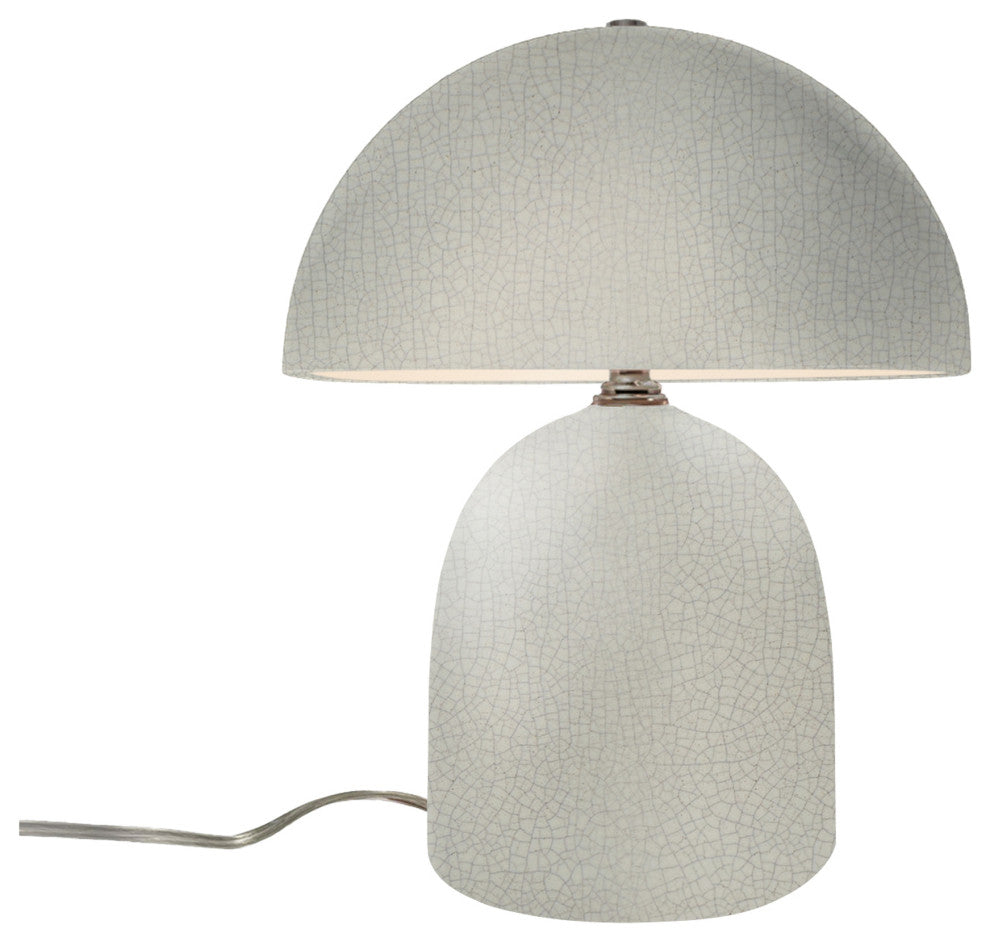 Short Kava Table Lamp, White Crackle