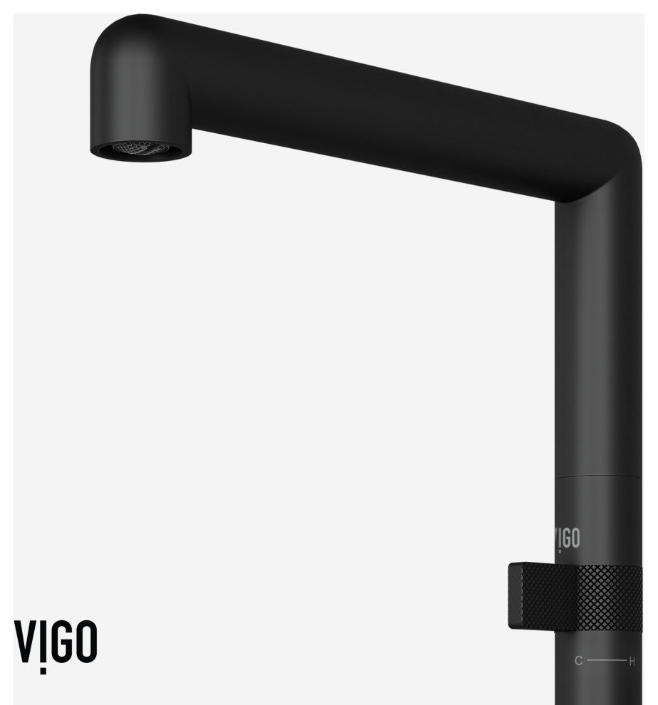 VIGO Jewel 11 in. H Single Handle Kitchen Bar Faucet, Matte Black