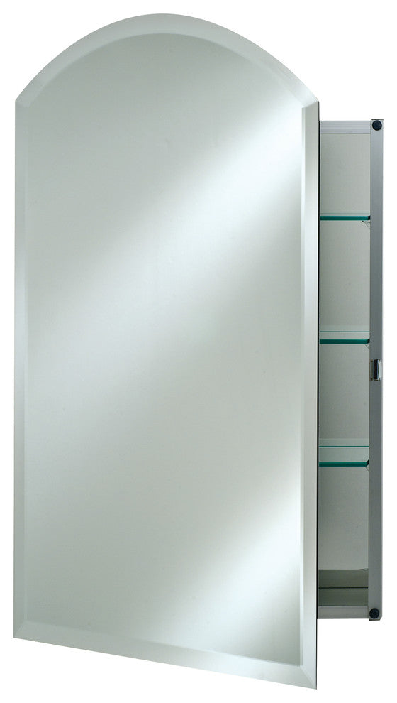 Arch Top Frameless Medicine Cabinets, 20"x30", Right Hinge