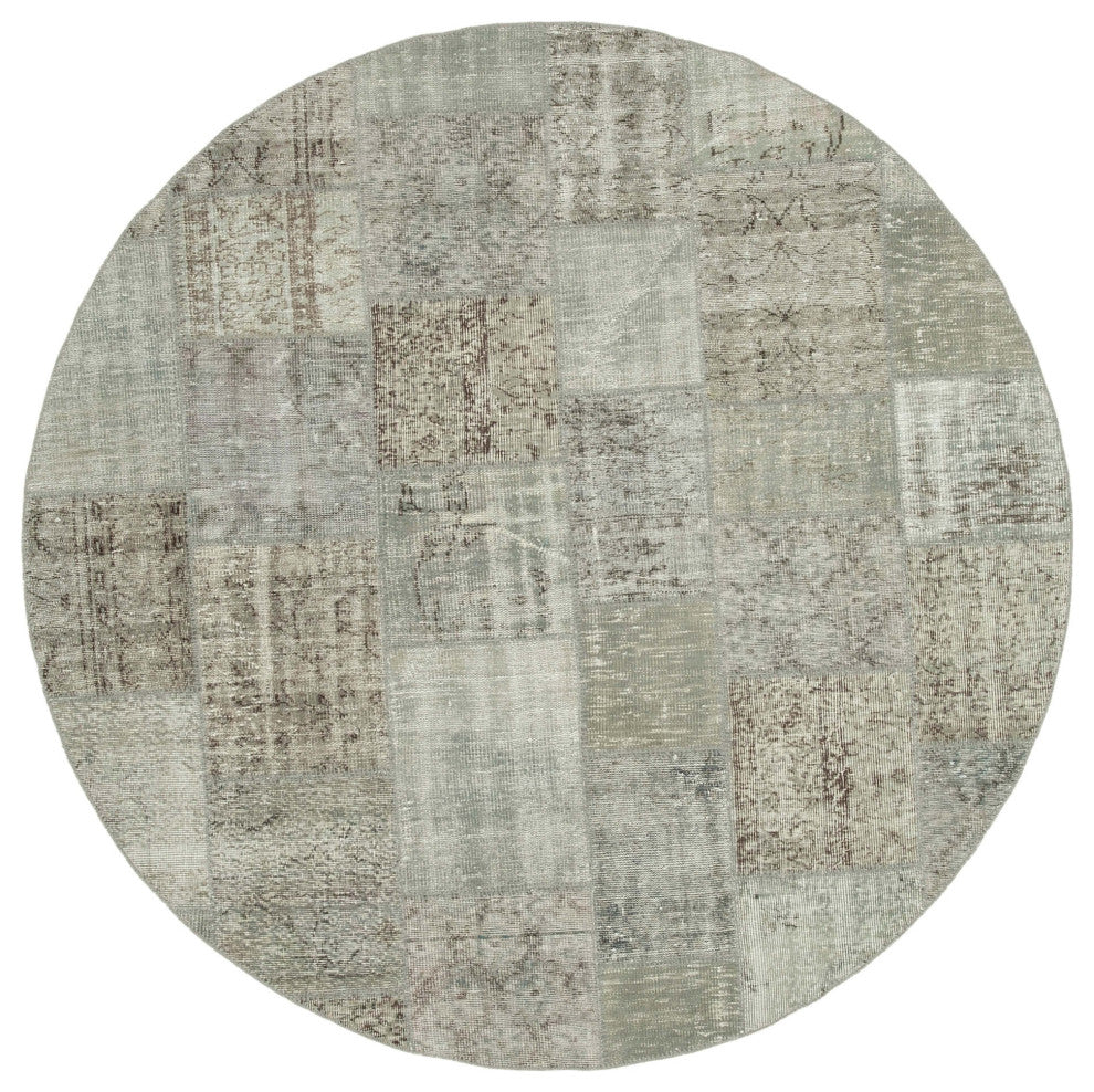 Rug N Carpet - Handwoven Oriental 7' 1" x 7' 1" Boho Round Patchwork Rug