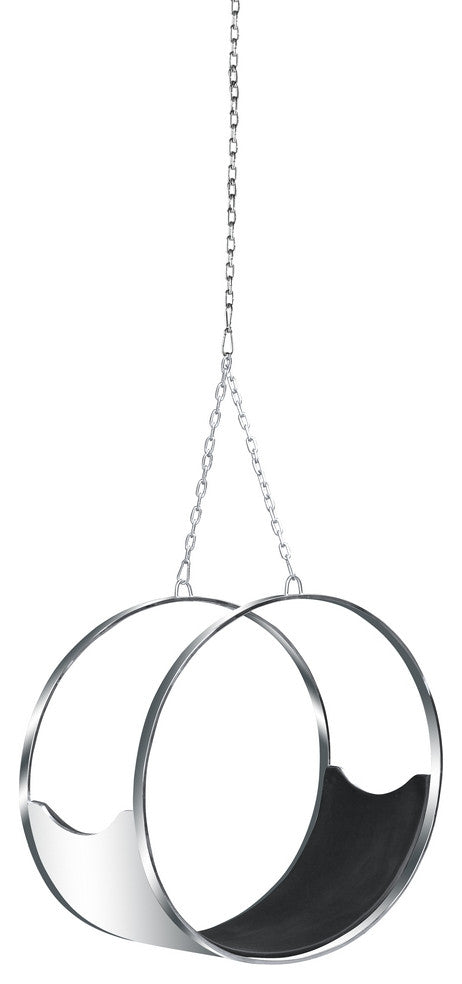 Fine Mod Imports Ring Hanging Chair, Black