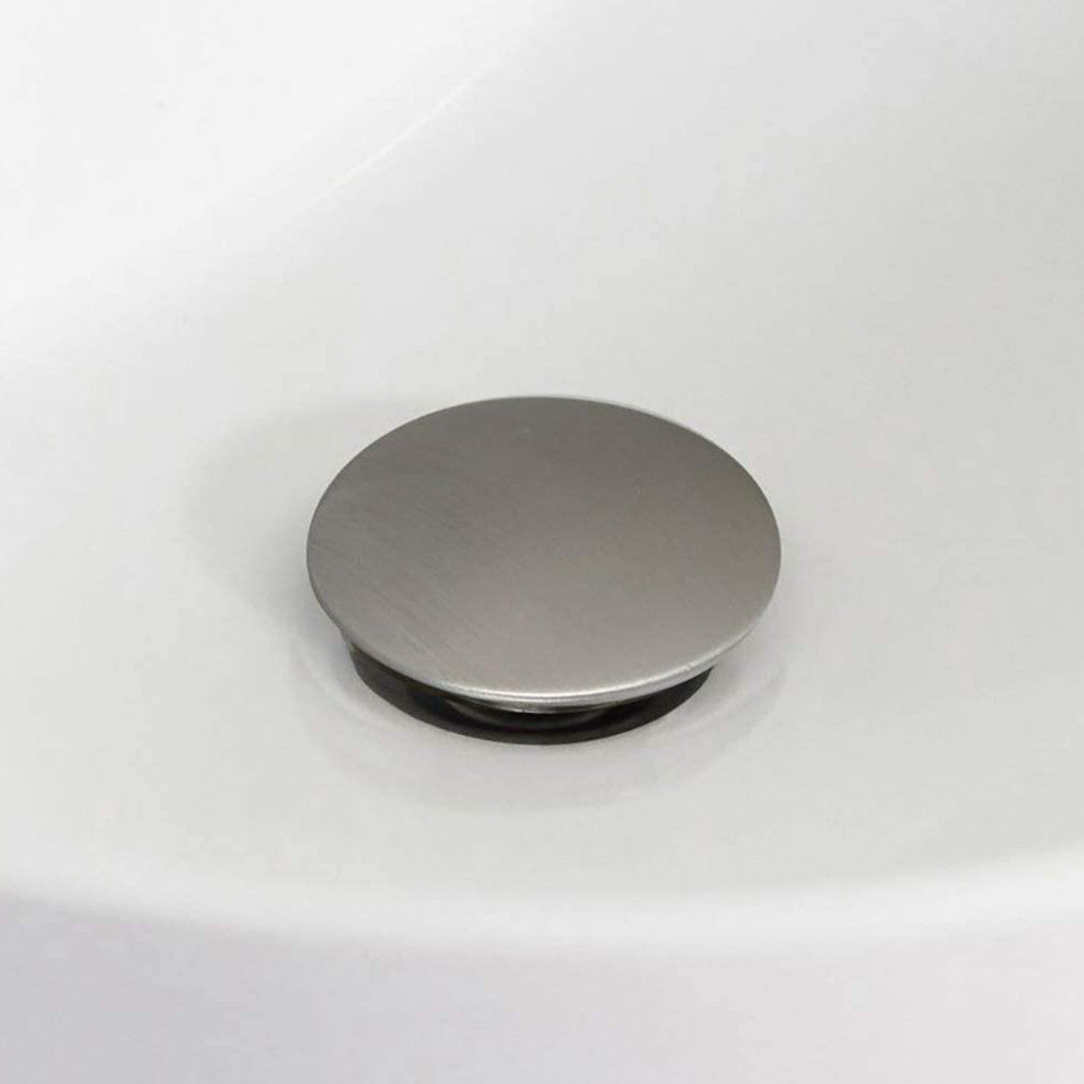 Porcelain Vessel Sink and Faucet Set, Brushed Nickel