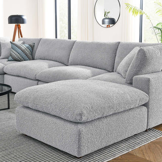 Commix Down Filled Overstuffed Boucle 7-Piece Sectional Sofa, Light Gray