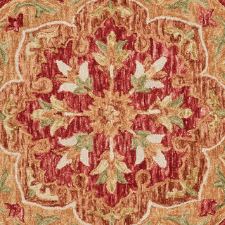 Burnt Red Medallion Garden Area Rug, 6' Round
