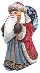 Snow Day Yuletide Santa, Woodcarved Figurine