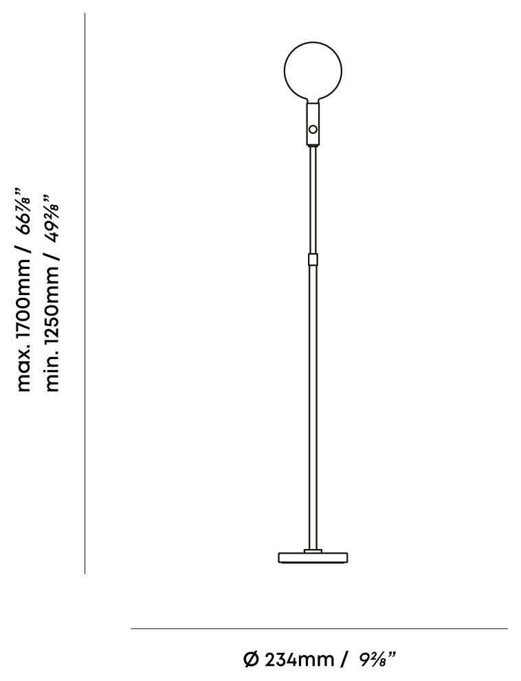 Graphite Floor Lamp With Oval II