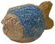 Handcrafted Rustic Solid Wood Abstract Round Body Blow Fish Sculpture