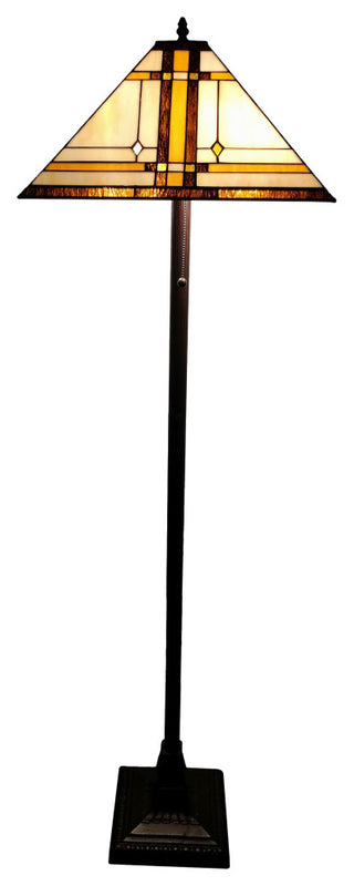 Tiffany Style 2 Light Mission Floor Lamp 61" Tall