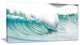 "Massive Blue Waves Breaking Beach" Seascape Wall Art, 1 Panel, 60"x28"