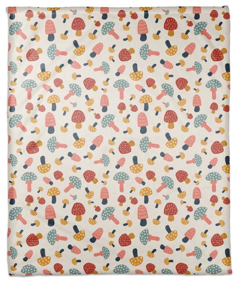 Colorful Cute Mushroom Pattern 50x60 Coral Fleece Blanket