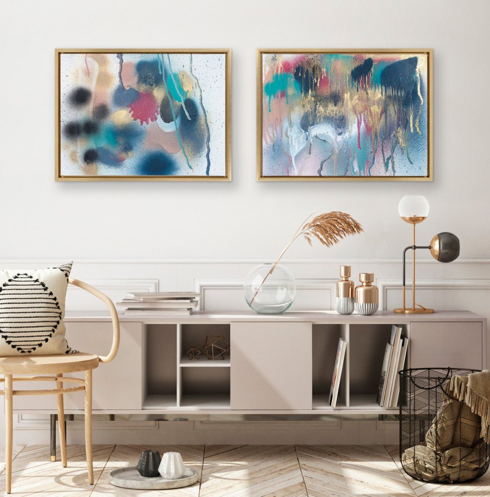 Sylvie Sanaa Framed Canvas by Mentoring Positives, Gold 2 Piece 18x24