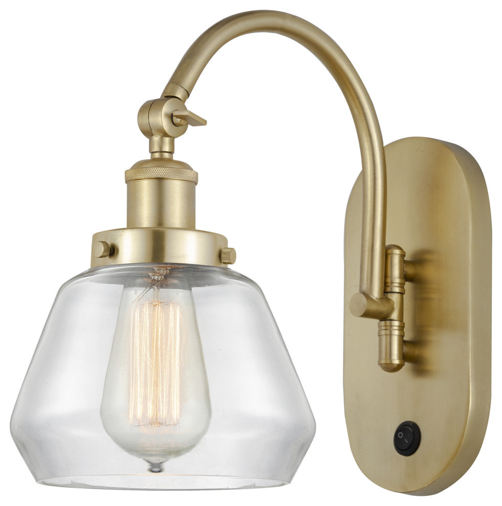 Innovations 918-1W-SG-G172-LED Fulton 1 Light 7" Sconce, Satin Gold