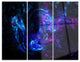 "Blue Chaotic Strokes" Digital Metal Wall Art, 3 Panels, 36"x28"