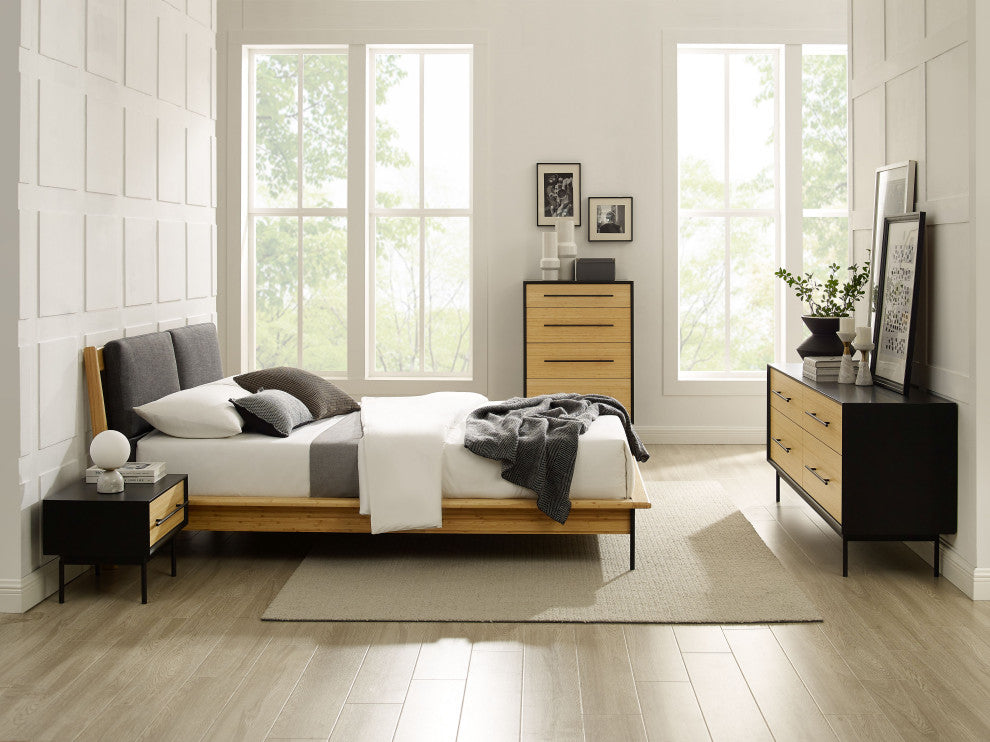 Santa Cruz Platform Bed With Fabric, King