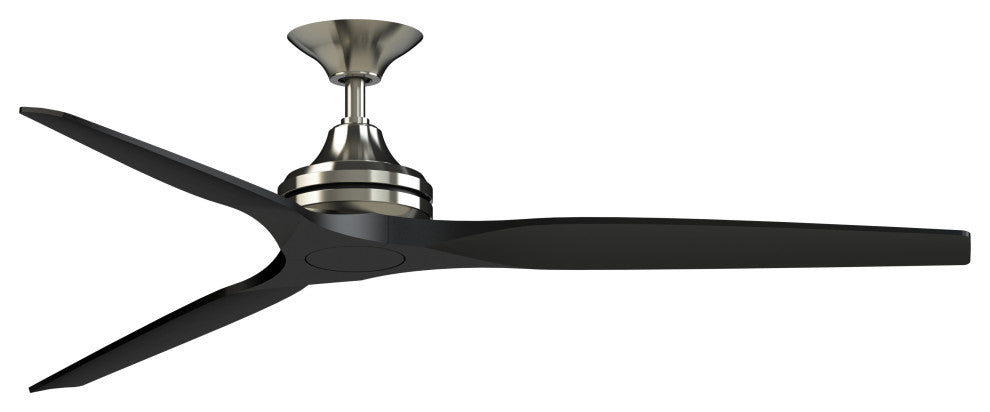 Fanimation Spitfire 64" Fan, Brushed Nickel Motor, Black Blades