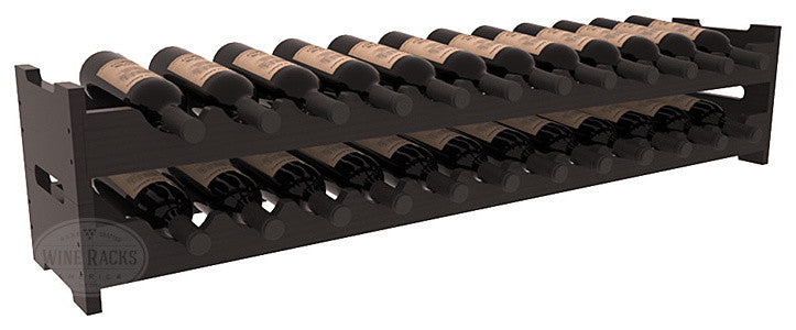 24-Bottle Scalloped Wine Rack, Pine, Black + Satin