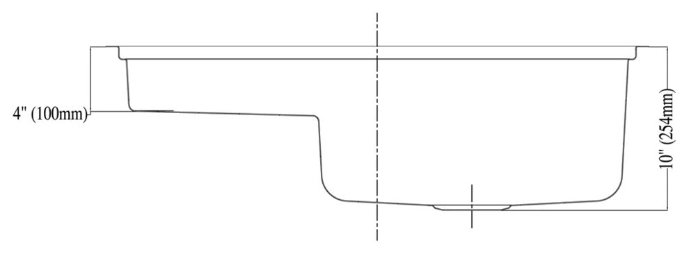 Dawn Undermount Single Bowl With Stepped Basin, 4 Basin