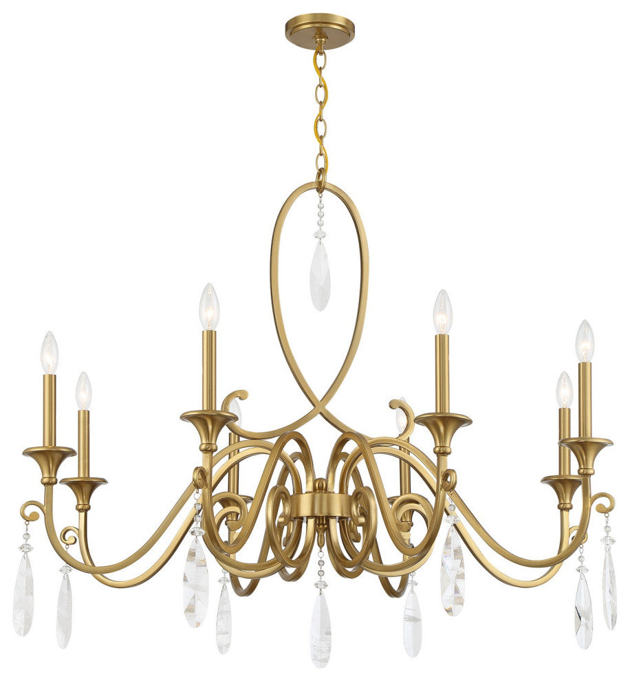 Fairchild 8-Light Chandelier, Warm Brass