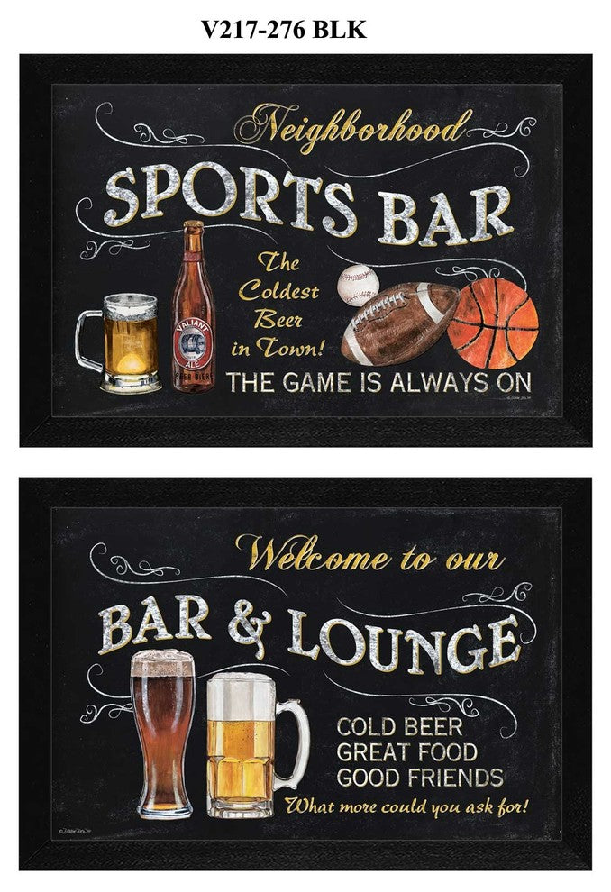 "Sports Bar" Collection By Debbie DeWitt, Printed Wall Art, Black Frame