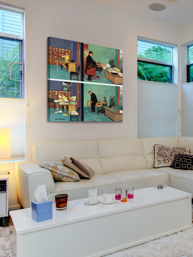 "Putting Time in the Office" Print on Canvas by Richard Sargent