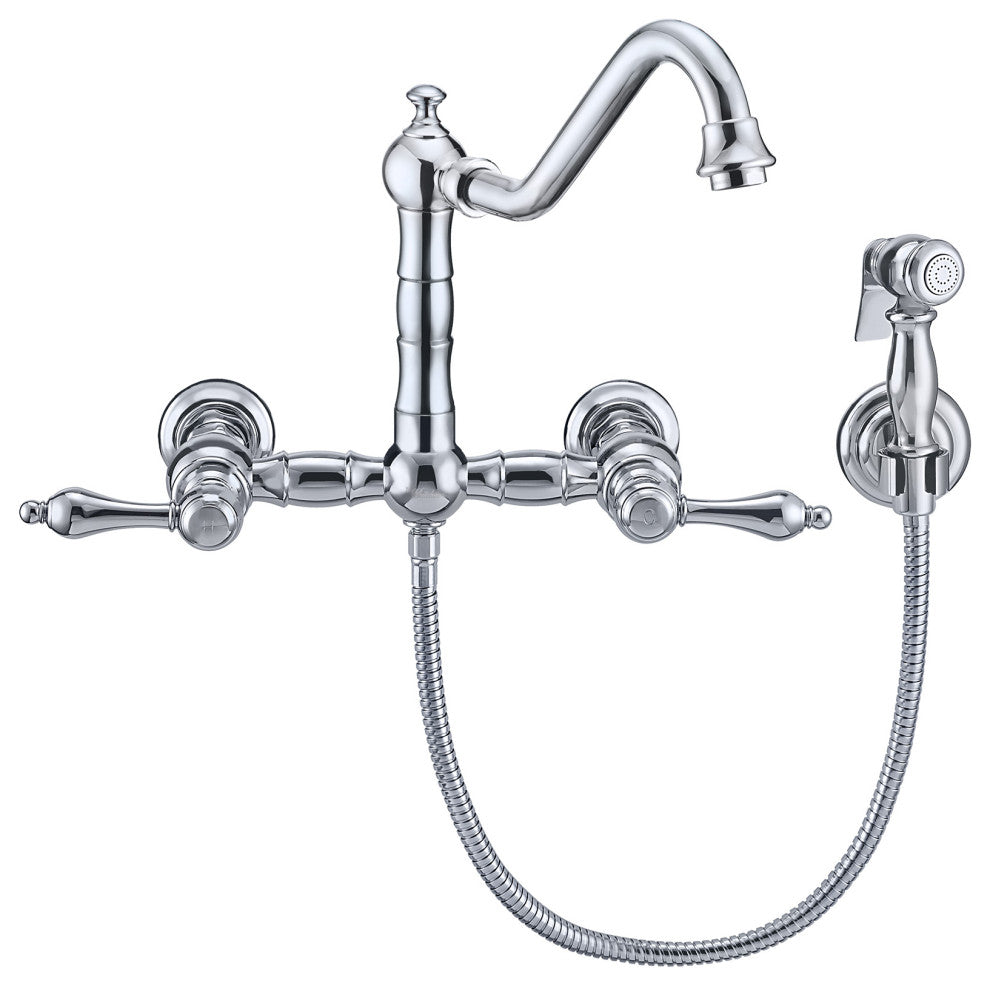 Vintage III Plus Wall Mount Faucet With a Long Traditional Swivel Spout, Lever