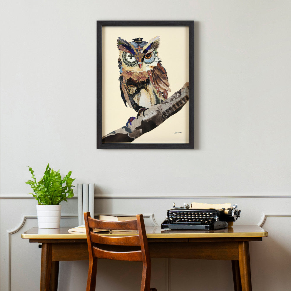 The Wisest Owl Dimensional Collage Wall Art Under Glass