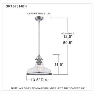 Quoizel GRTS2814 Grant 14"W Pendant / Semi-Flush Ceiling Fixture - Palladian