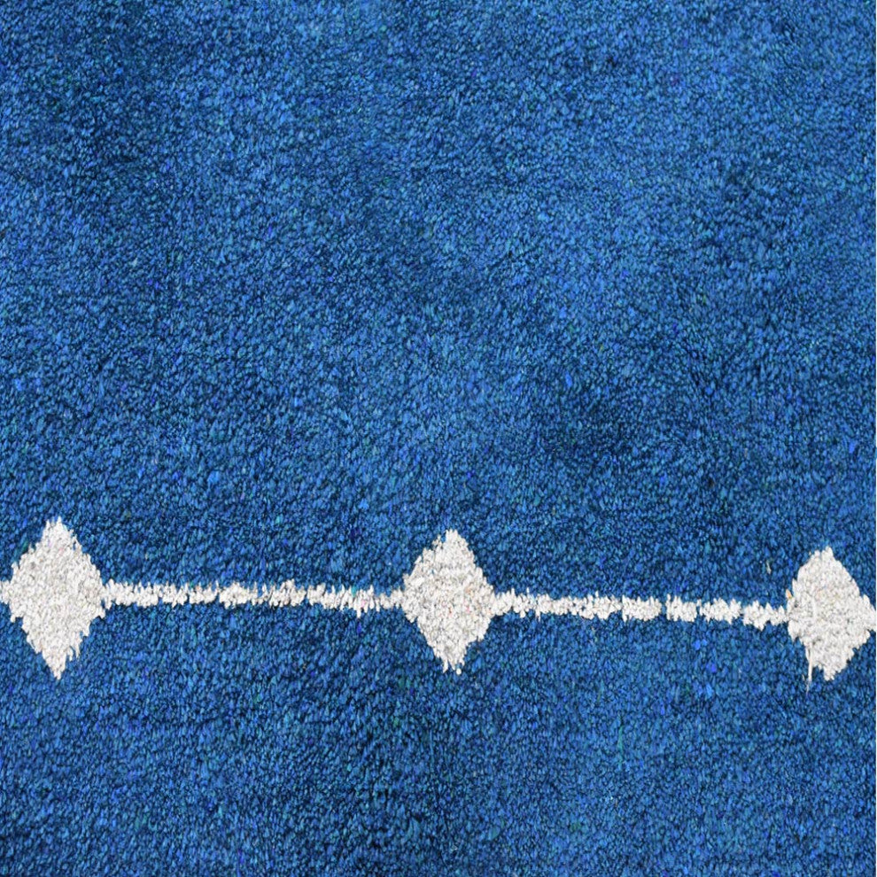 HAND KNOTTED LOOM SILK ECO-FRIENDLY AREA RUGS -8'x8', Square, Blue, Contemporary