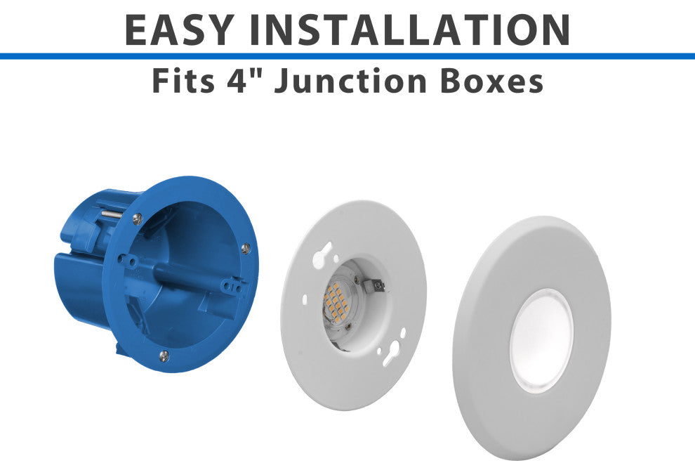 SureFit(v3) LED Flush Mount Ceiling Light, 3000K with Round White Trim