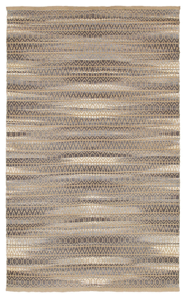 8" x 10" Gray and Tan Striated Runner Rug