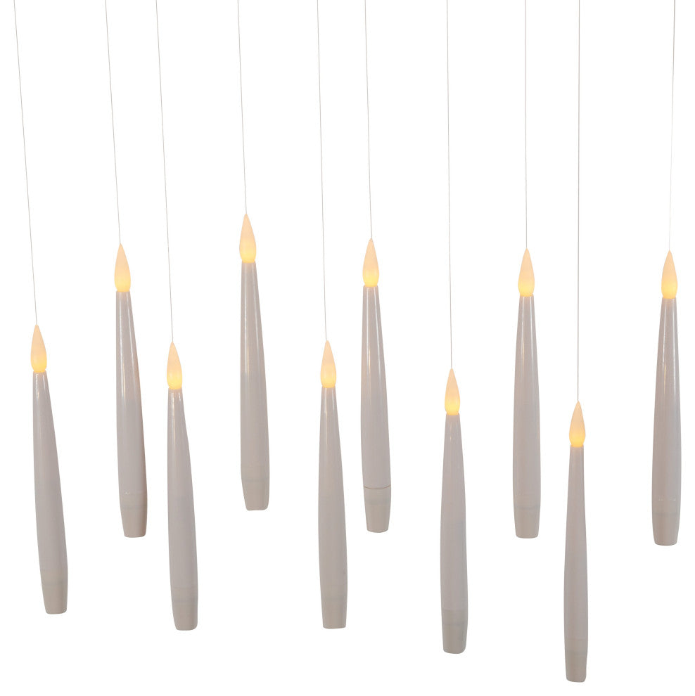 Battery-Operated 6" Floating Candles, String 10-Piece Ornament Set
