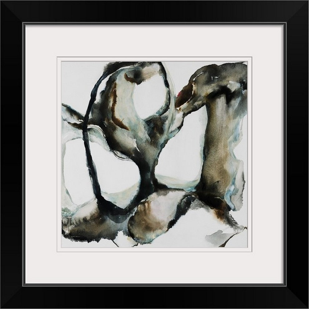 "Paleo I" Black Framed Wall Art Print, 12"x12"