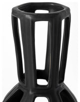 Brunel Small Black Drum-Shaped Ceramic Vase