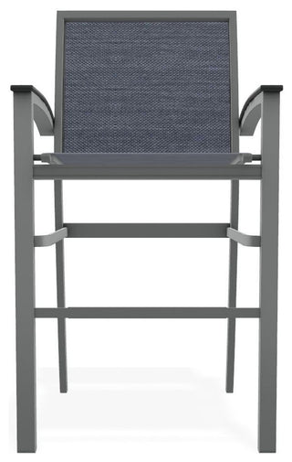 Bazza Sling Bar Height Stackable Outdoor Stool, Augustine Denim/Graphite