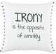 Black and White Irony Fun Message Throw Pillow