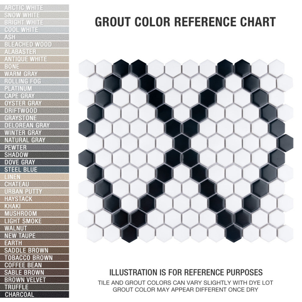 Metro Hex Diamond Porcelain Mosaic Tile Sample