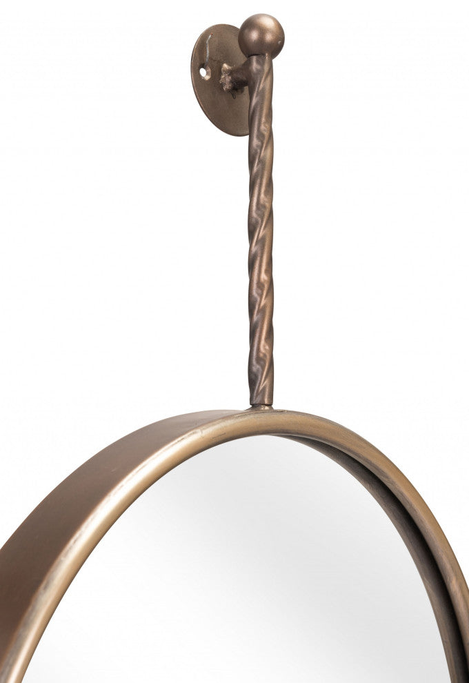Gold Round Mirror With Hanging Hook