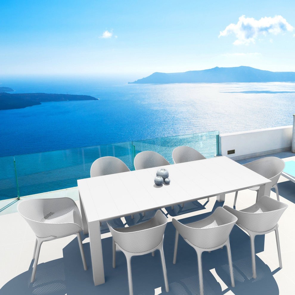 Compamia Sky Extendable 9-Piece Dining Set, White